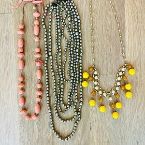 Lot of Three (3) Vintage J.Crew Beaded necklaces